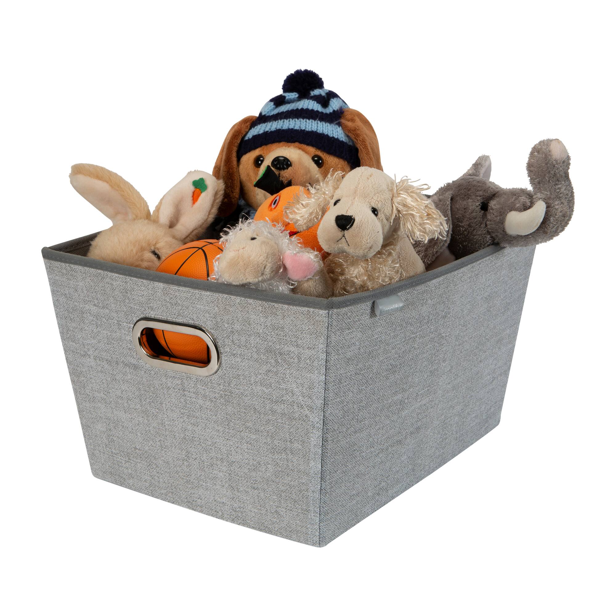 Simplify Large Heather Gray Grommet Storage Bin